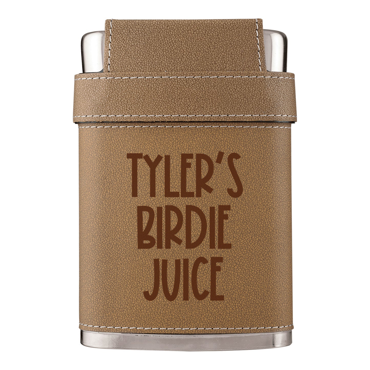 Text Leather Flask Kit