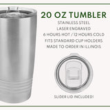 Text Stainless Steel Tumbler