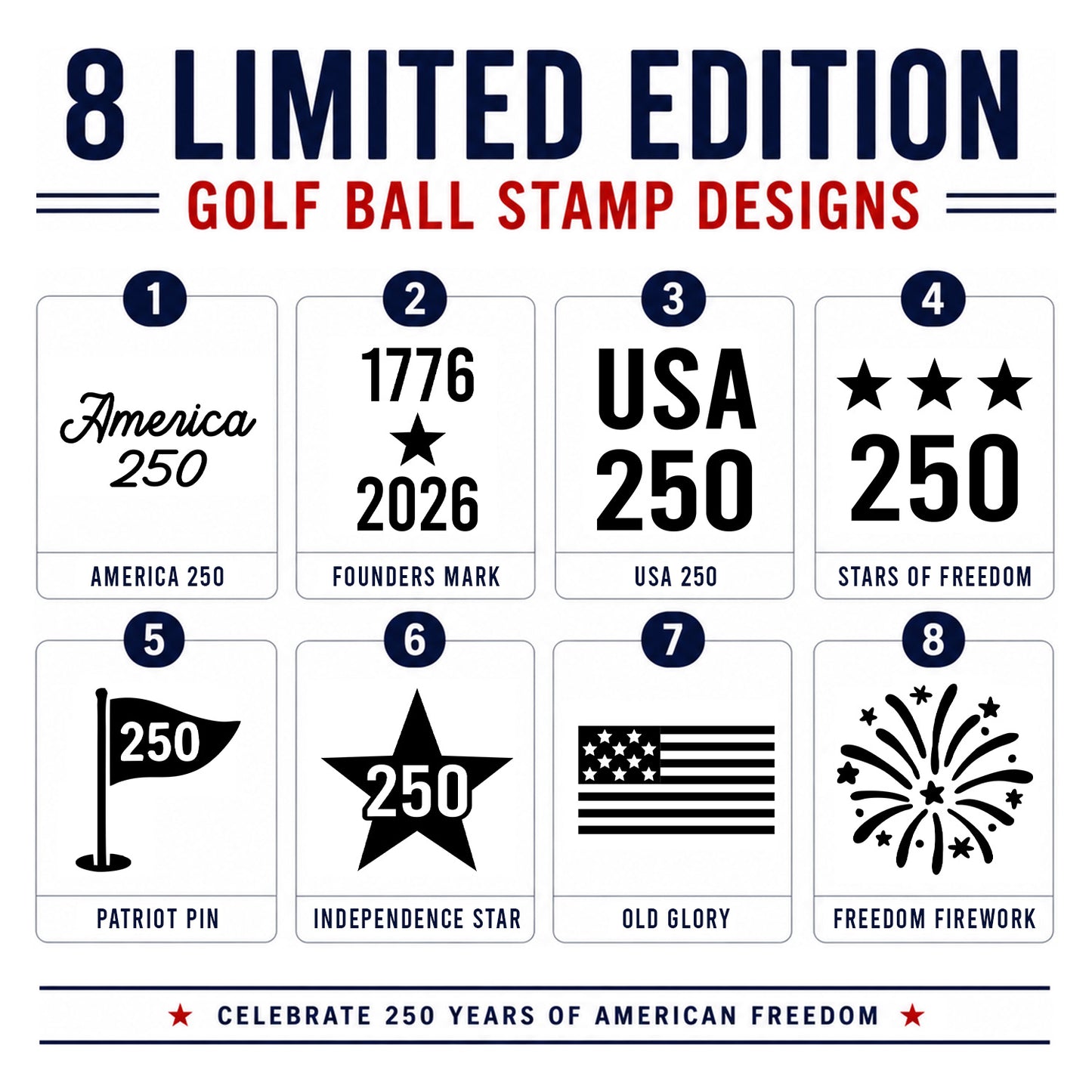 America 250 Golf Ball Stamp | Limited Edition