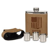 American Flag Leather Flask Kit