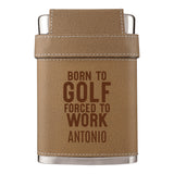 Born to Golf Leather Flask Kit