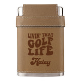 Golf Life Leather Flask Kit