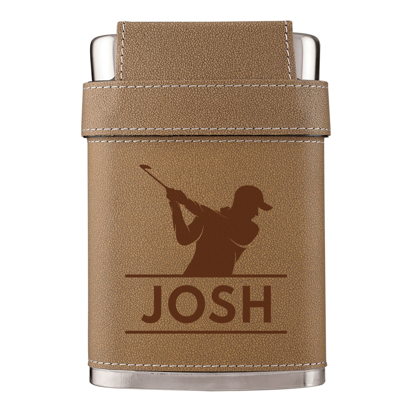 Golfer Leather Flask Kit