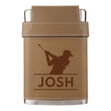 Golfer Leather Flask Kit