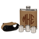 Monogram Leather Flask Kit