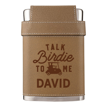 Talk Birdie to Me Leather Flask Kit