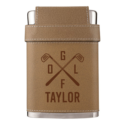 Vintage Golf Leather Flask Kit