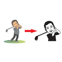 Personalized Bitmoji Golf Ball Stamp